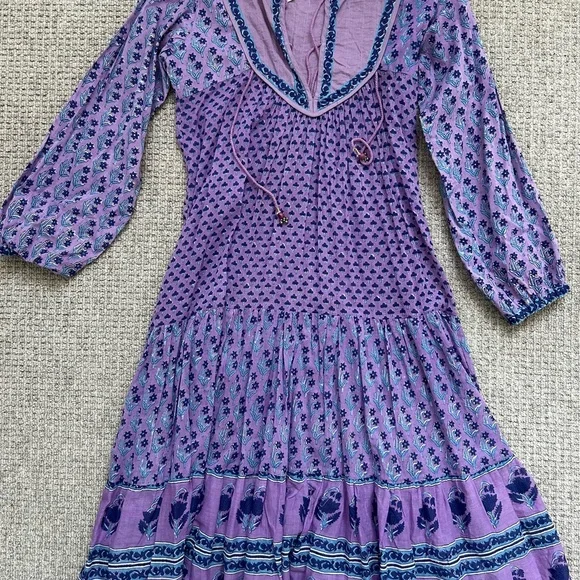 blue boheme dress Blue Boheme Naomi Printed Wrap Dress - Blue